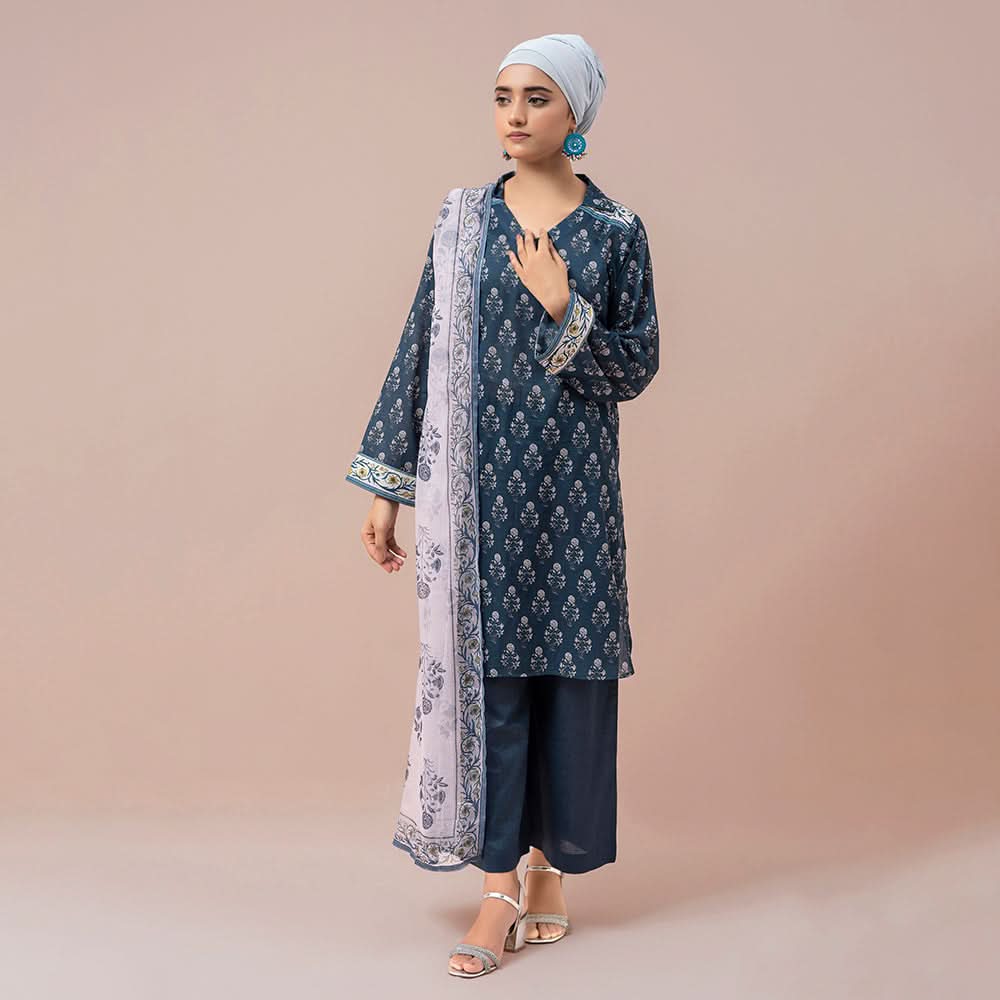 Eminent Printed Digital Lawn With Chiffon Dupatta Unstitched 3Pcs Suit - ES24LP3P14, Women, 3Pcs Shalwar Suit, Eminent, Chase Value