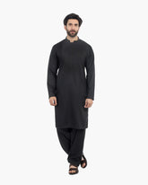 Valuable Men's Slim Fit Kurta Shalwar Suit - Black