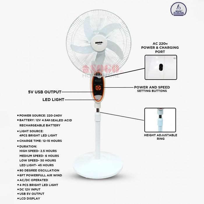 Sogo Rechargeable Fan, Home & Lifestyle, Charging Fans, Sogo, Chase Value