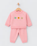 Eminent Newborn Girls Floral Applique Sweater Suit