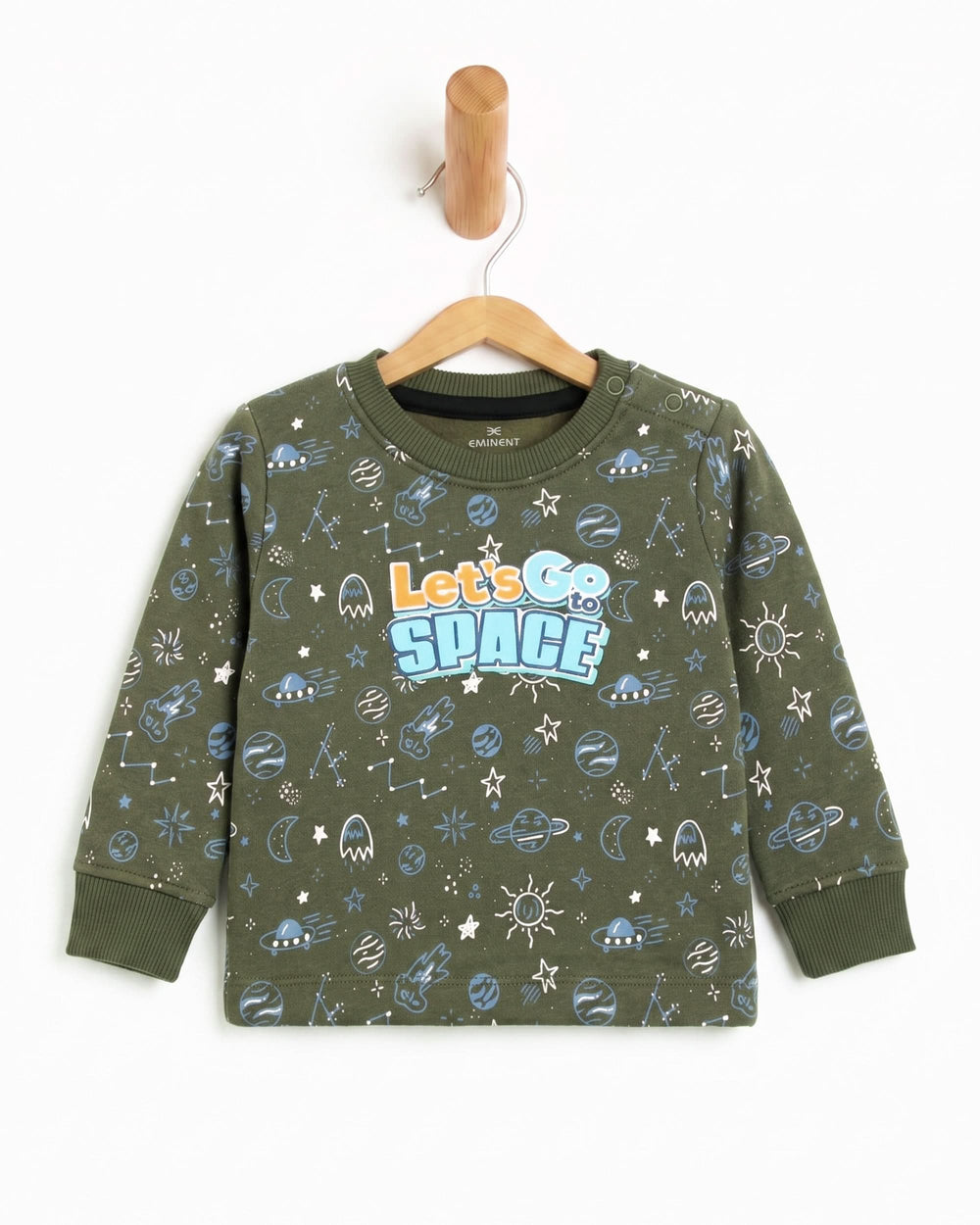 Eminent Newborn Boys Sweatshirt - Olive Green, Newborn Boys Hoodies & Sweatshirts, Eminent, Chase Value