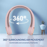 Popular Portable Neck Fan Earphone Design - Peach, Rechargeable Fan, Chase Value, Chase Value
