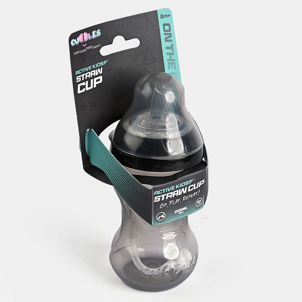 Cuddles Active Kids Straw cup 225ml - Black, Feeding Supplies, Cuddles, Chase Value