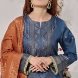 VS-JACQAURD Cambric Printed Unstitched 3pcs Suit - 2305-A, Women, 3Pcs Shalwar Suit, VS Textile, Chase Value