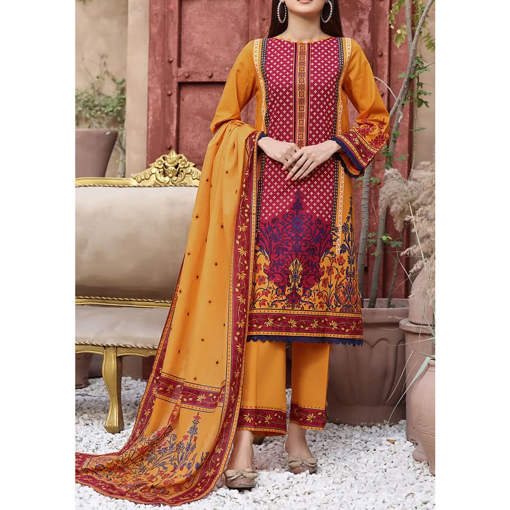 Vs Ayesha Alishba Printed Lawn Suit Unstitched 3Pcs - 231, Women, 3Pcs Shalwar Suit, VS Textile, Chase Value
