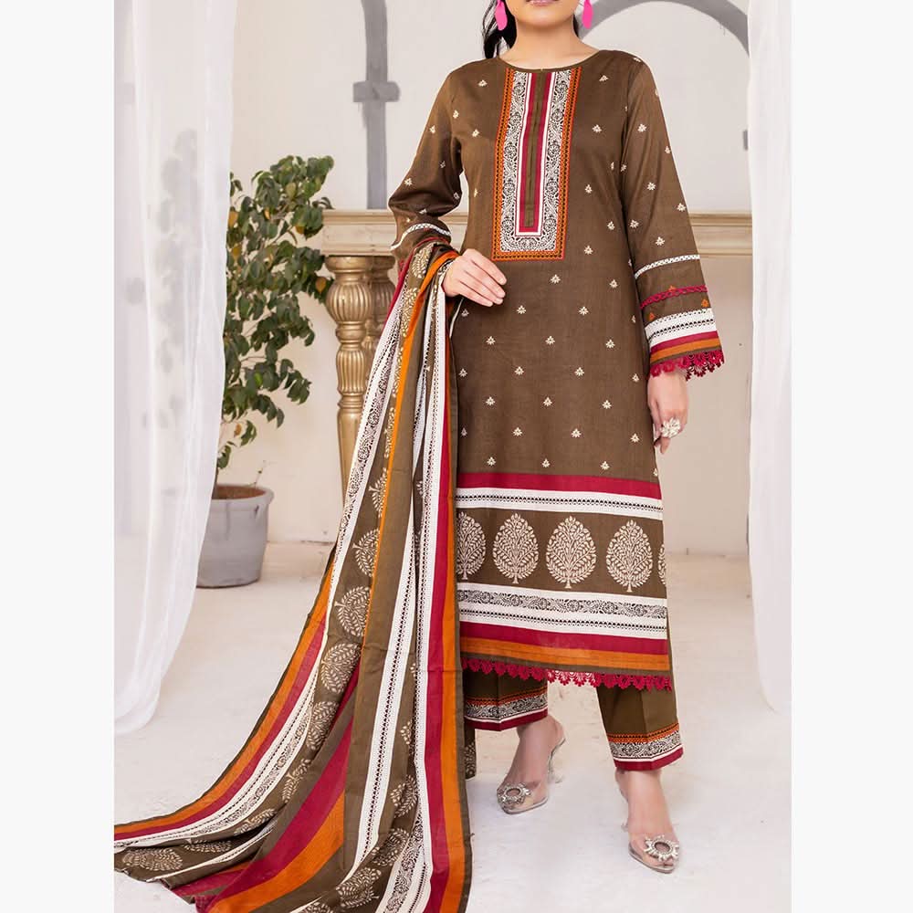 VS Daman Cambric Printed Unstitched 3Pcs Suit V-1, Women, 3Pcs Shalwar Suit, VS Textiles, Chase Value