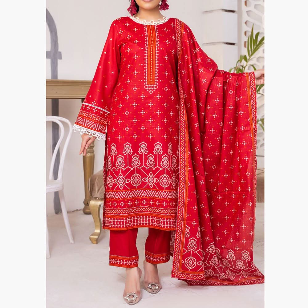 VS Daman Cambric Printed Unstitched 3Pcs Suit V-1, Women, 3Pcs Shalwar Suit, VS Textiles, Chase Value