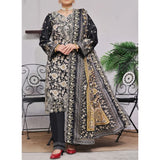 VS-ANMOL Cottel Printed Emboridered Unstitched 3pcs Suit With Emboridered Dupatta - 258, Women, 3Pcs Shalwar Suit, VS Textile, Chase Value