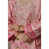 VS-ANMOL Cottel Printed Emboridered Unstitched 3pcs Suit With Emboridered Dupatta - 253, Women, 3Pcs Shalwar Suit, VS Textile, Chase Value