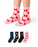 Valuables Girls Printed Lycra Socks - 4 Pc