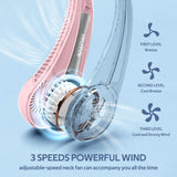 Popular Portable Neck Fan Earphone Design - Peach, Rechargeable Fan, Chase Value, Chase Value
