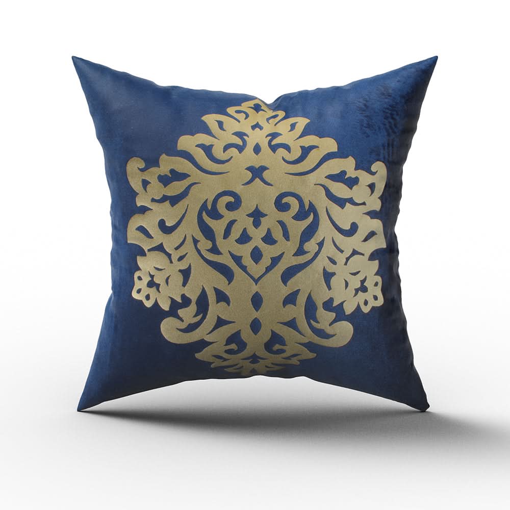 Golden Print Cushion - Dark Blue, Cushions & Pillows, Chase Value, Chase Value