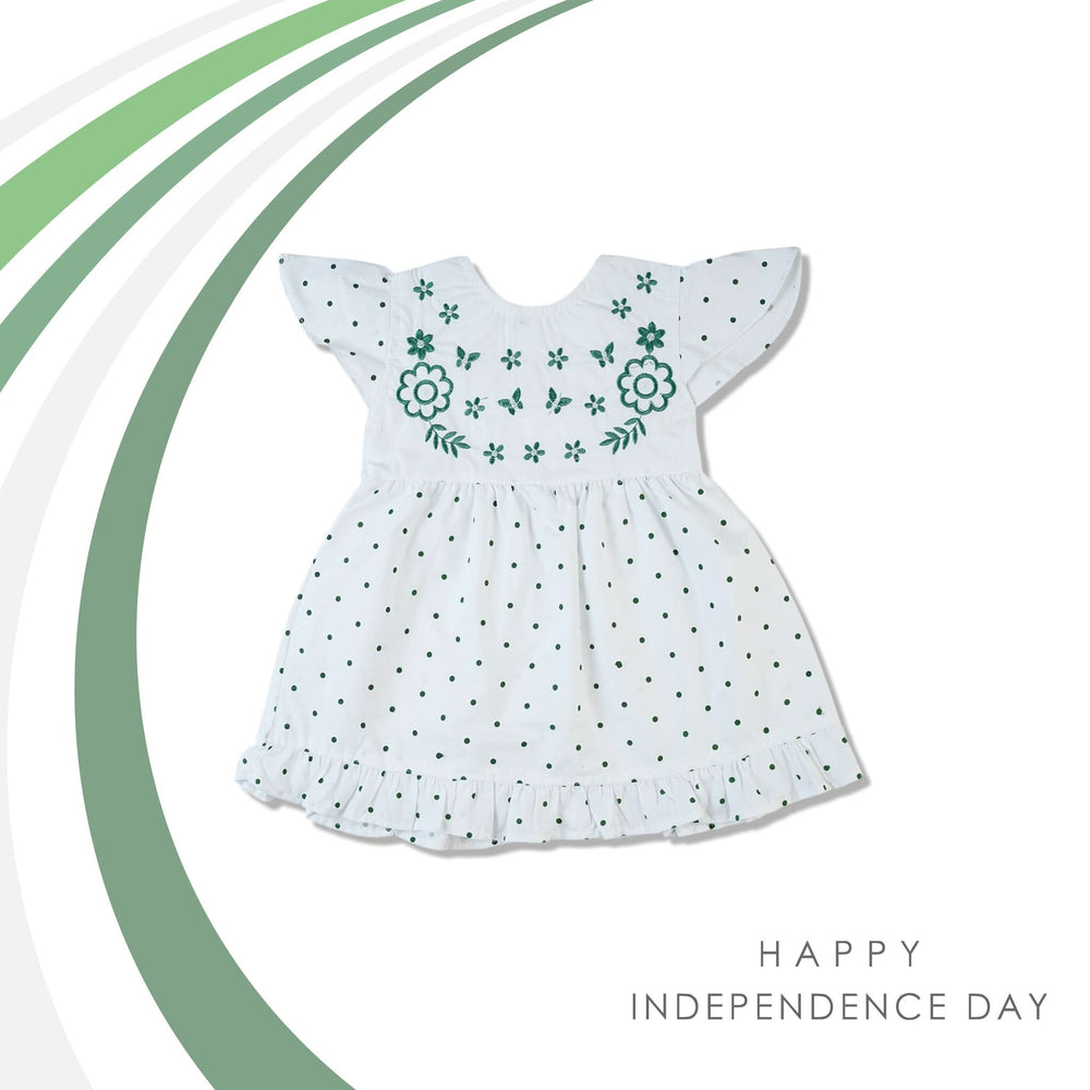 Girls Embroidered Azadi Frock - White, Girls Frocks, Valuable, Chase Value