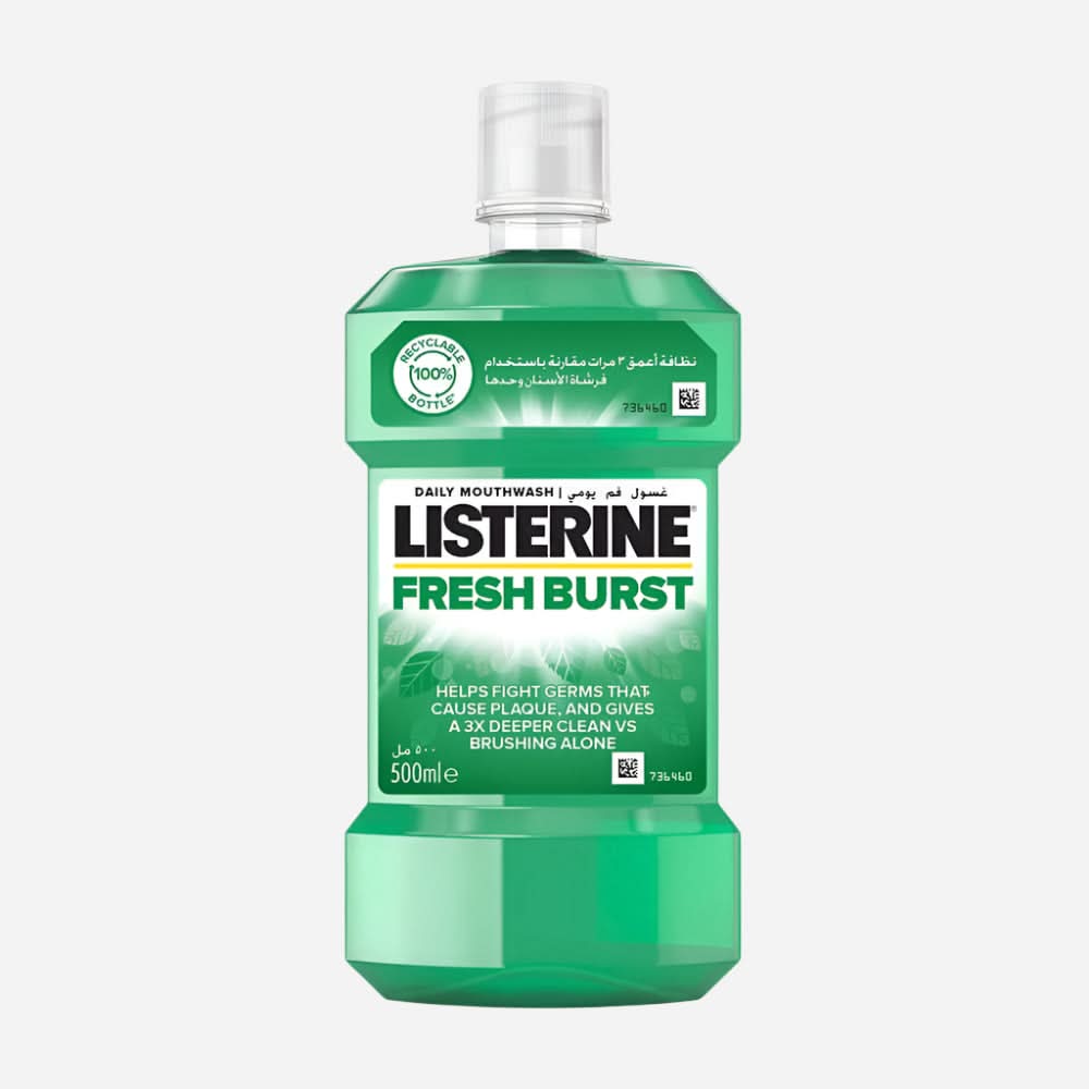 Listerine Fresh Burst Antiseptic Mouth Wash, 500ml, Oral Care, Listerine, Chase Value