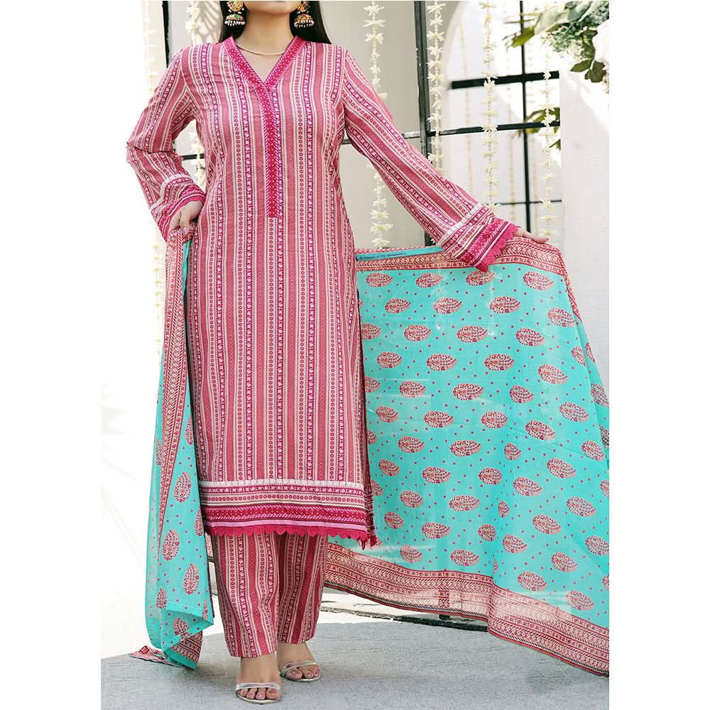 Vs Aiza & Momina Printed Lawn Unstitched 3Pcs Suit V-2 - 314, Women, 3Pcs Shalwar Suit, VS Textile, Chase Value
