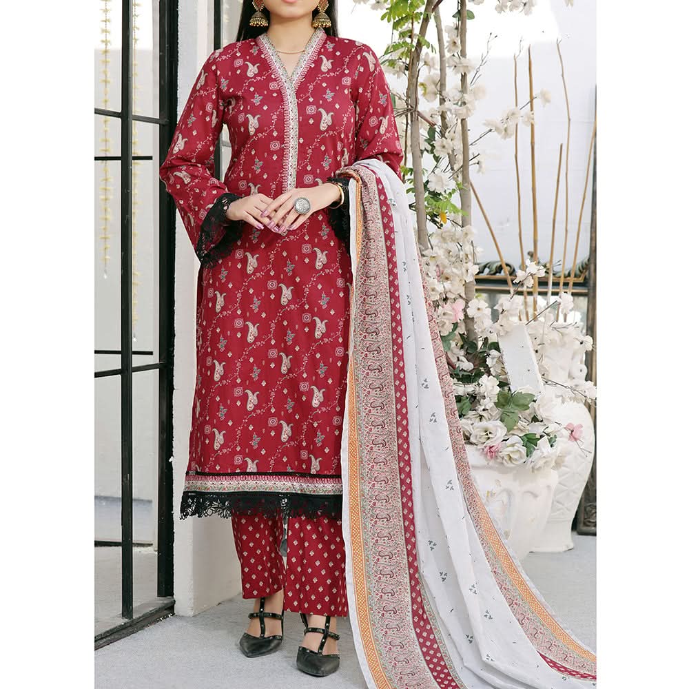 Vs Aiza & Momina Printed Lawn Unstitched 3Pcs Suit V-2 - 315, Women, 3Pcs Shalwar Suit, VS Textile, Chase Value