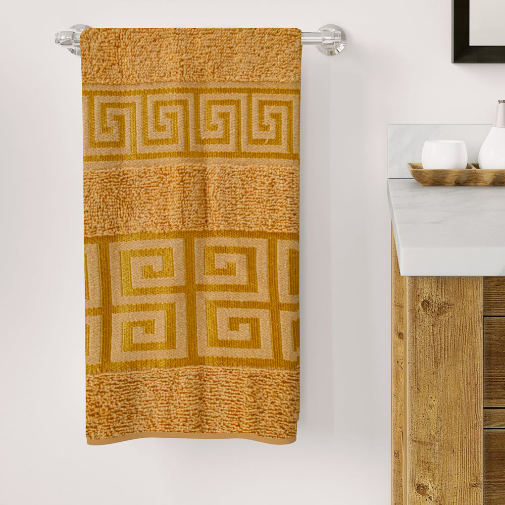 Bath Towel Greek Border - Beige, Bath Towels, Chase Value, Chase Value