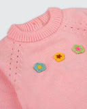 Eminent Newborn Girls Floral Applique Sweater Suit