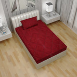 Single Quilted Cotton Waterproof Mattress Protector 42X78" - Maroon, Mattress Protector, Chase Value, Chase Value