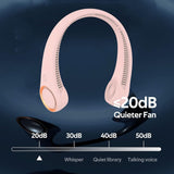 Popular Portable Neck Fan Earphone Design - Peach, Rechargeable Fan, Chase Value, Chase Value