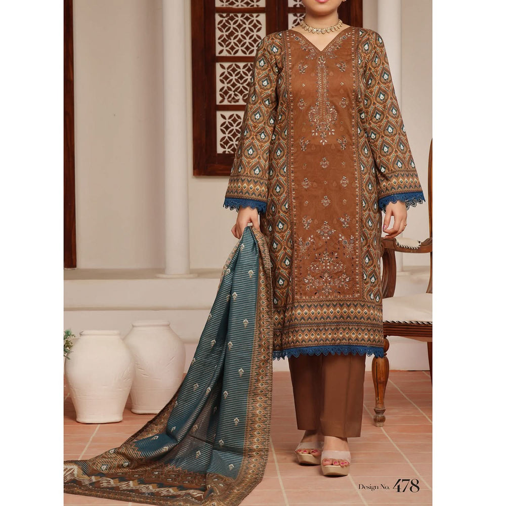 MISRI Embroidered Lawn By VS Textile 3-Piecs Unstitched Suit - 478, Women, 3Pcs Shalwar Suit, VS Textile, Chase Value