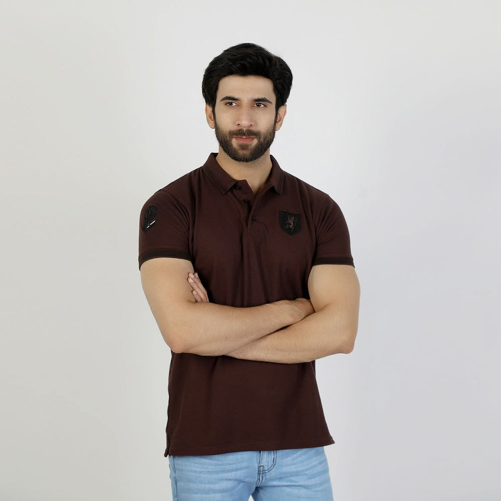 Men's Half Sleeves T-Shirt - Dark Brown, Men's T-Shirts & Polos, Chase Value, Chase Value