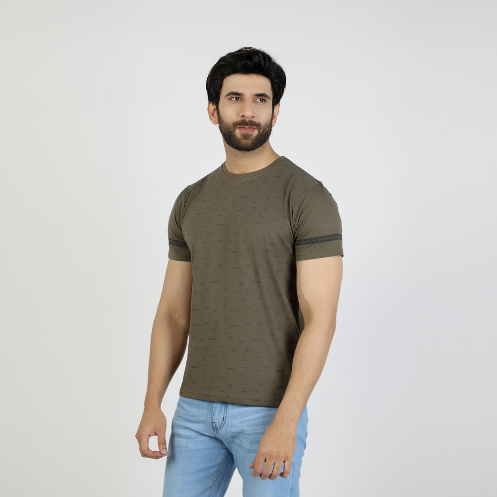 Eminent Men's Round Neck Half Sleeves T-Shirt - Olive, Men's T-Shirts & Polos, Eminent, Chase Value