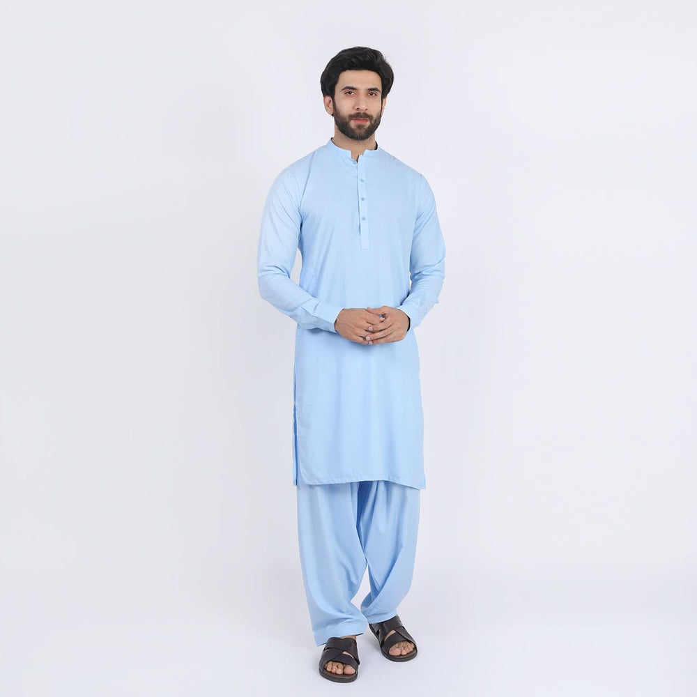 Valuable Men's Slim Fit Shalwar Suit - Sky Blue, Men's Shalwar Kameez, Chase Value, Chase Value