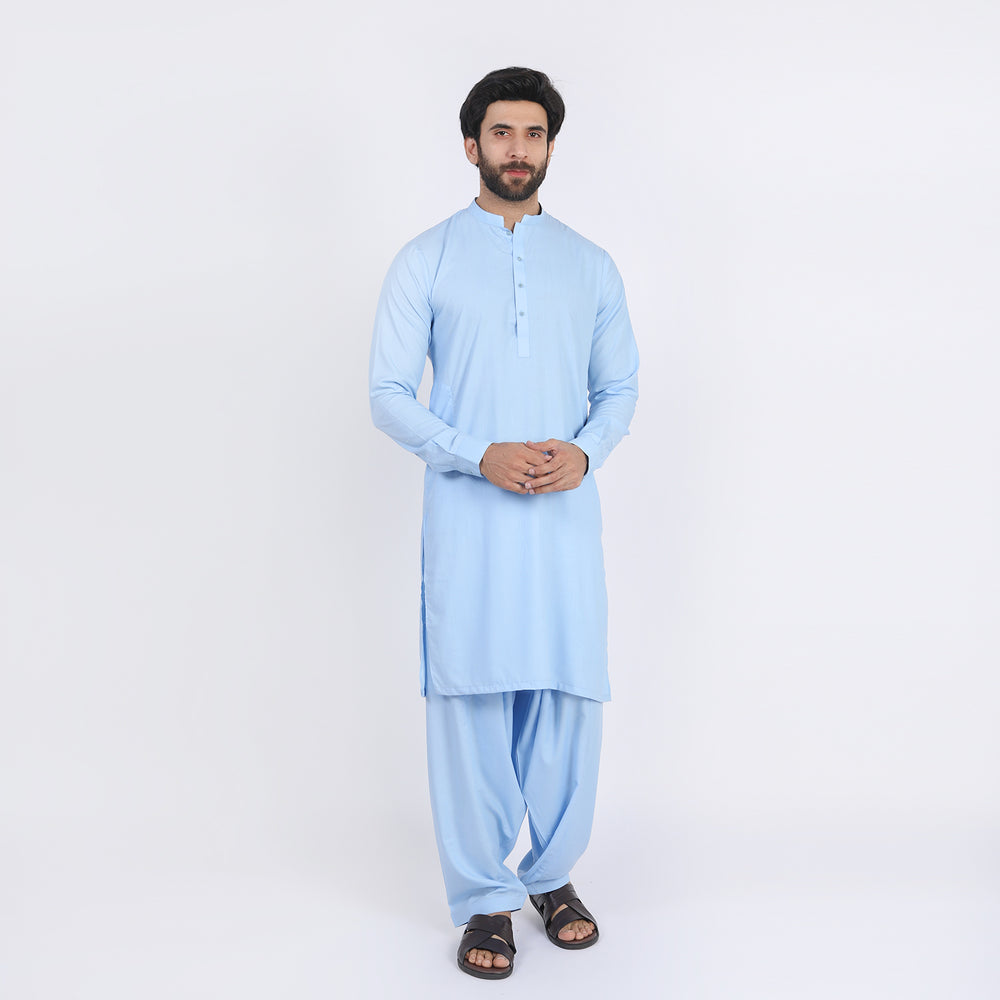 Valuable Men's Slim Fit Shalwar Suit - Sky Blue, Men's Shalwar Kameez, Chase Value, Chase Value