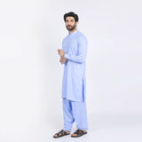 Men's Slim Fit Kurta Shalwar Suit - Blue, Men's Shalwar Kameez, Chase Value, Chase Value