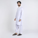 Men's Slim Fit Kurta Shalwar Suit - White, Men's Shalwar Kameez, Chase Value, Chase Value