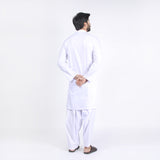 Men's Slim Fit Kurta Shalwar Suit - White, Men's Shalwar Kameez, Chase Value, Chase Value