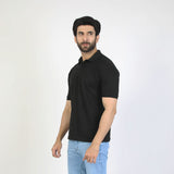 Men's Half Sleeves Polo T-Shirt - Black, Men's T-Shirts & Polos, Chase Value, Chase Value