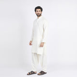 Men's Slim Fit Kurta Shalwar Suit - Cream, Men's Shalwar Kameez, Chase Value, Chase Value