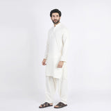 Men's Slim Fit Kurta Shalwar Suit - Cream, Men's Shalwar Kameez, Chase Value, Chase Value