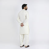 Men's Slim Fit Kurta Shalwar Suit - Cream, Men's Shalwar Kameez, Chase Value, Chase Value