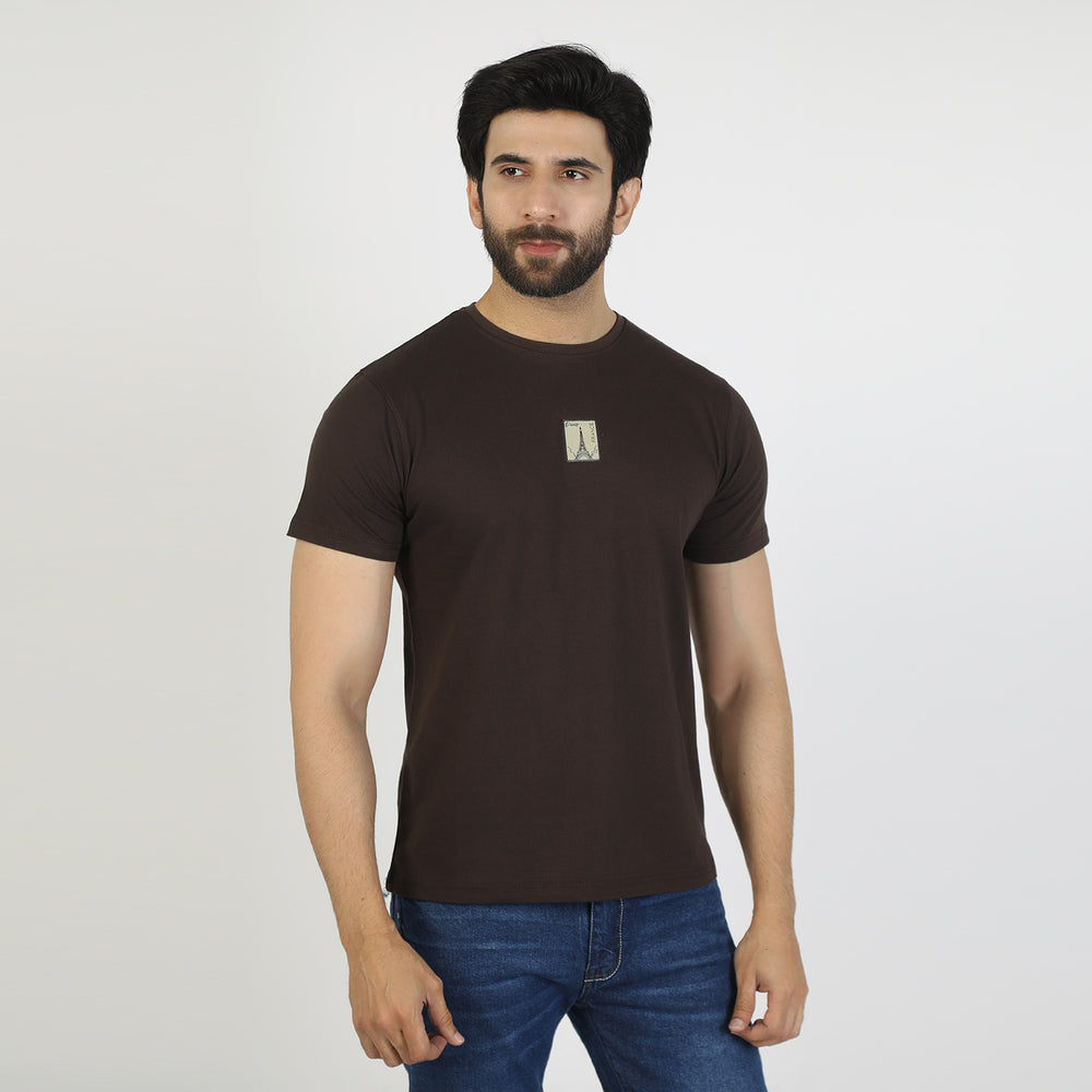 Eminent Men's Round Neck Half Sleeves T-Shirt - Dark Brown, Men's T-Shirts & Polos, Eminent, Chase Value