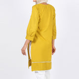 Women's Embroidered Kurti - Mustard, Women Ready Kurtis, Chase Value, Chase Value