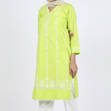 Women's Embroidered Kurti - Highlighter, Women Ready Kurtis, Chase Value, Chase Value