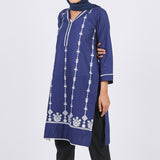 Women's Embroidered Kurti - Navy Blue, Women Ready Kurtis, Chase Value, Chase Value