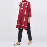 Women's Emboridered Kurti - Maroon, Women Ready Kurtis, Chase Value, Chase Value