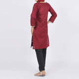 Women's Emboridered Kurti - Maroon, Women Ready Kurtis, Chase Value, Chase Value