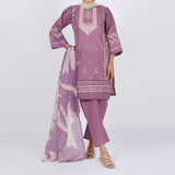 Women’s Stitched 3-Piece Doriya Suit – Pink, Women Shalwar Suits, Chase Value, Chase Value