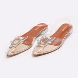 Women's backless Sandal - Golden, Women Backless Pumps, Chase Value, Chase Value