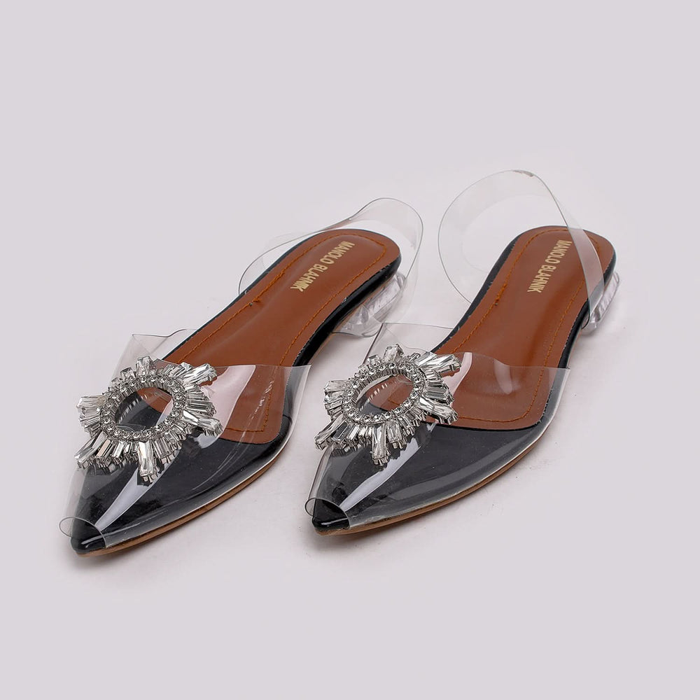Women's backless Sandal - Black, Women Backless Pumps, Chase Value, Chase Value
