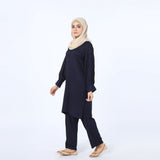 Women's Dyed Solid Co-Ord Set - Navy Blue, Women Co-Ord Set, Chase Value, Chase Value