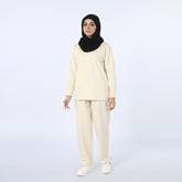Women's 2Pcs Pajama Suit - Off White, Women Two Piece Outfit, Chase Value, Chase Value
