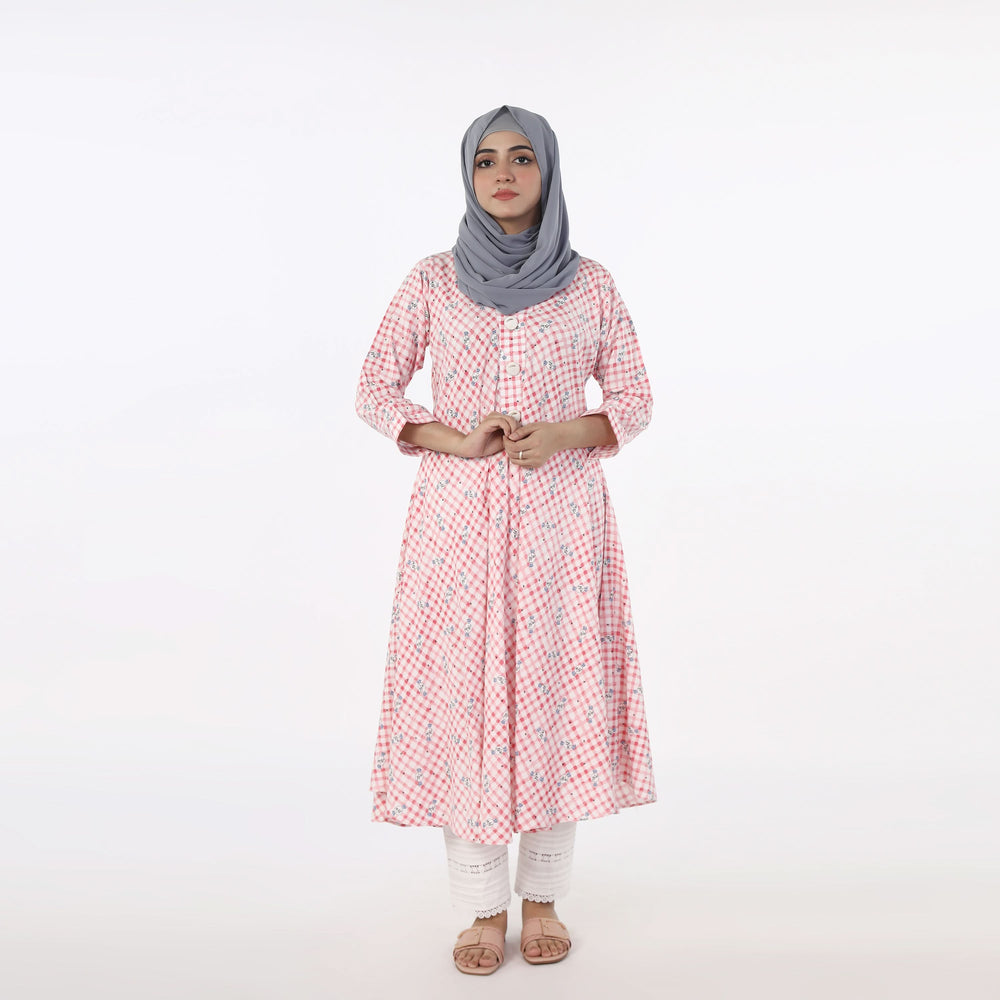Women's Jalpari Printed Kurti - Pink, Women Ready Kurtis, Chase Value, Chase Value