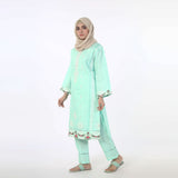 Women's 2pcs Stitched Embroidered Shalwar Suit - Cyan, Women Shalwar Suits, Chase Value, Chase Value