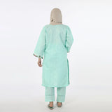 Women's 2pcs Stitched Embroidered Shalwar Suit - Cyan, Women Shalwar Suits, Chase Value, Chase Value